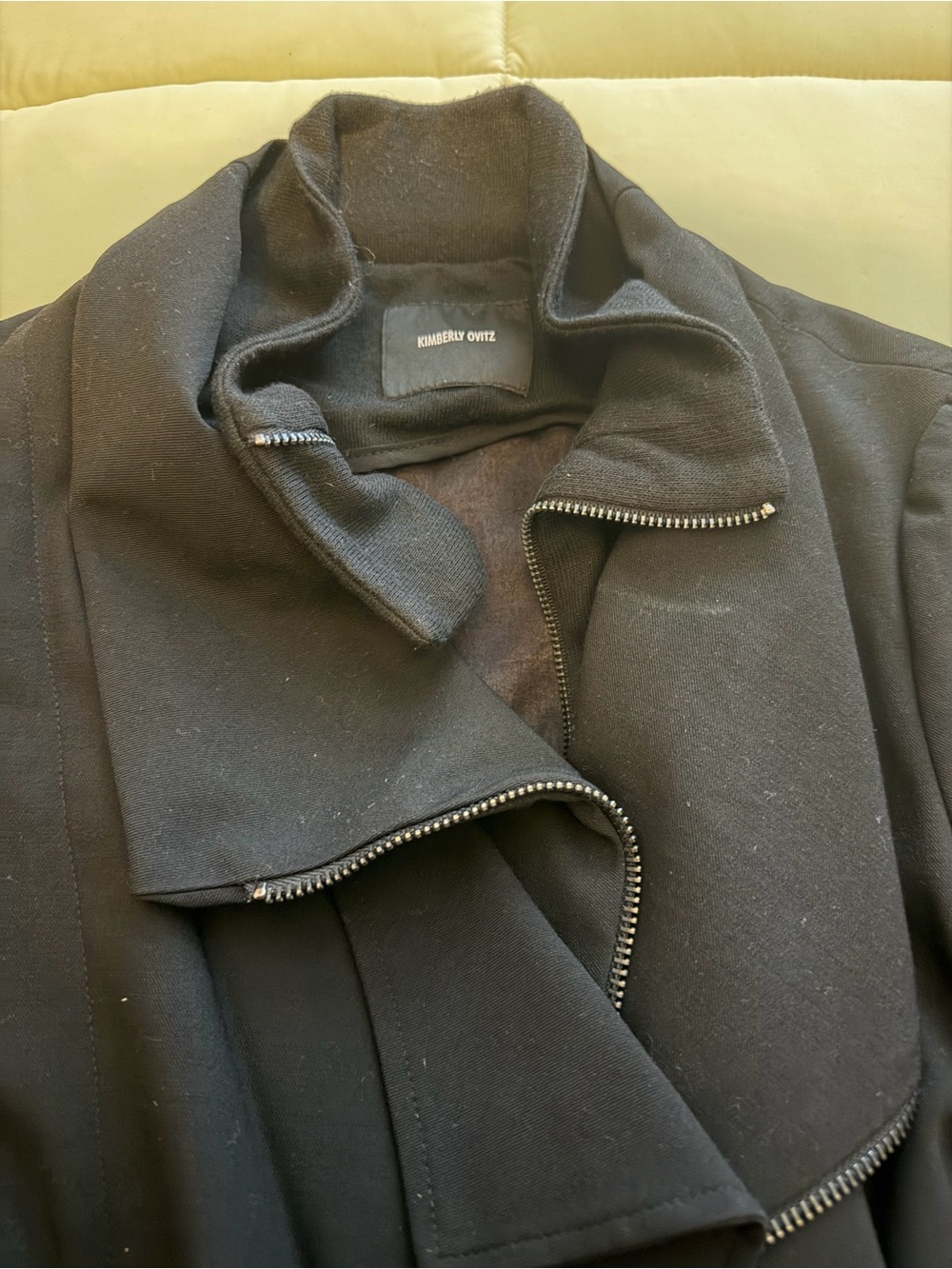 Black Ruffle-Front Blazer Jacket - Picture 2 of 5